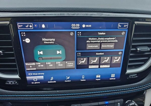 Chrysler Pacifica cena 210330 przebieg: 43351, rok produkcji 2021 z Mirsk małe 529